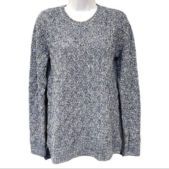 JEANNE PIERRE  Fisherman Cable-Knit Sweater Denim Combo - Picture 2 of 4